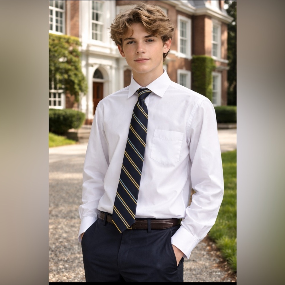 NWOT CONCORD UNIFORM BOYS WHITE BUTTON DOWN SHIRT LONG SLEEVE Size 20